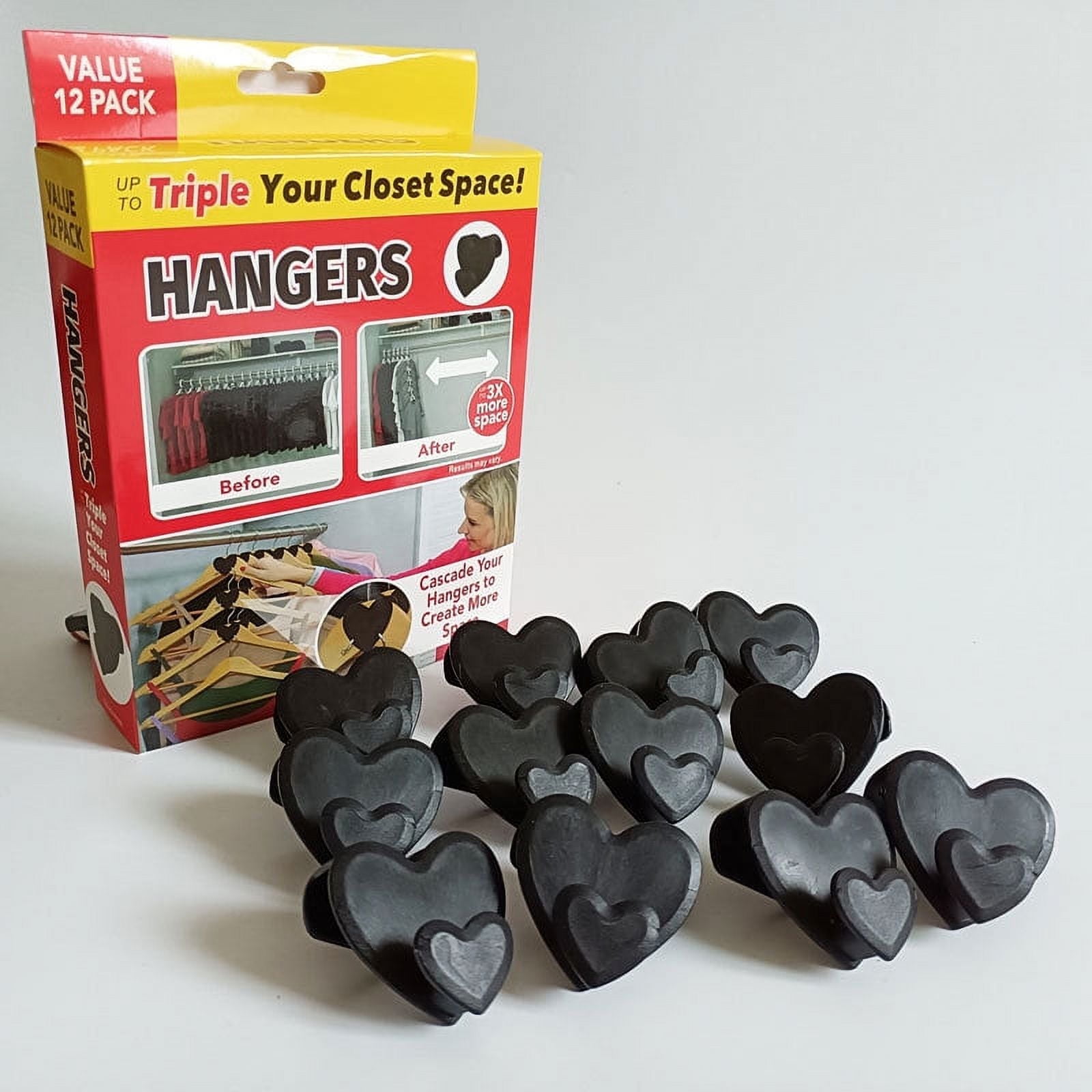 RUBY Space Triangles Hanger Hooks,12 Pcs Cascade Hangers to Create Up to 3X More Closet Space