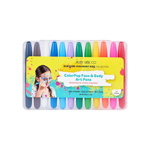 RUBY VIBE CO ColorPop Face & Body Art Pens, Washable Face Painting Kit, Body Markers