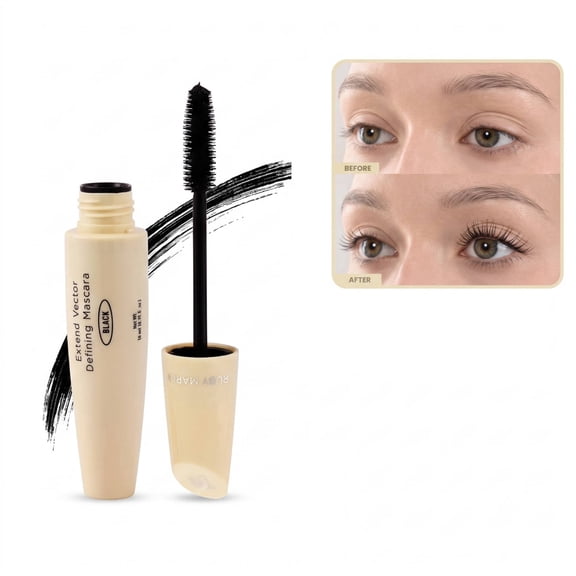 RUBY VIBE CO Extend Vector Defining Mascara Black, Lengthening Lash Mascara, Long-Wear Formula, Black