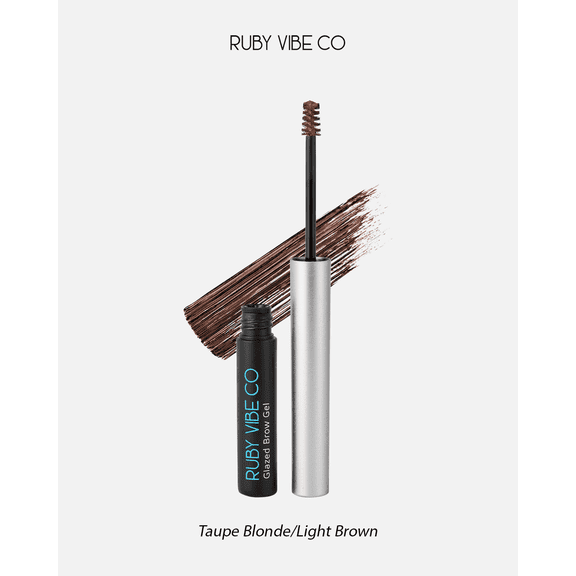RUBY VIBE CO Glazed Brow Gel, Light Brown Tinted Eyebrow Gel, Brow Filler for Defined Brows, Toupe