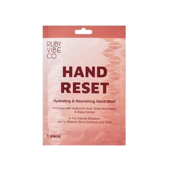 RUBY VIBE CO Hand Reset, Moisturizing Hand Mask, Softens & Refreshes Skin, With Lactic Acid, Sodium Hyaluronate, Snow Mushroom Extract, 2 Pairs, 40 g / 1.41 oz per pair