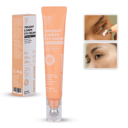 RUBY VIBE CO Hydrating Under Eye Cream for Dark Circles Look & Puffiness, Caffeine, Niacinamide, 0.51 fl oz