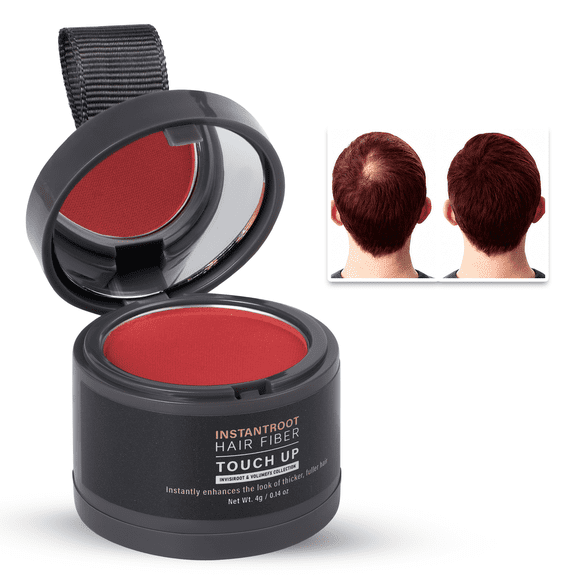 RUBY VIBE CO InstantRoot Hair Fiber Touch-Up Powder, Red Brown Root Coverage 0.14 oz