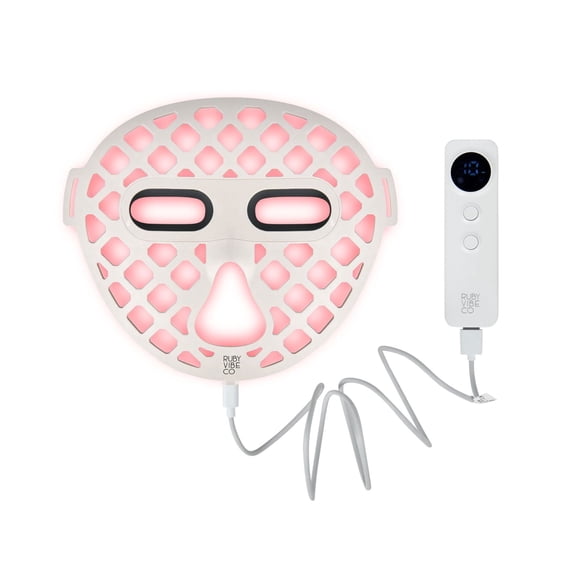 RUBY VIBE CO NeuroGlow LED Face Mask, 4-in-1 Light Therapy Mask, Soft Silicone, USB Rechargeable