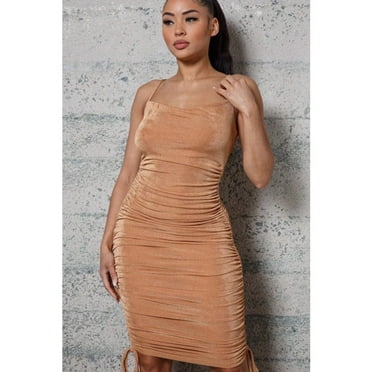 RUCHED BODYCON DRESS
