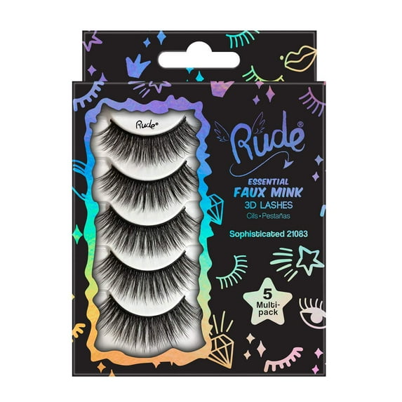 RUDE COSMETICS Essential Faux Mink 3D Lashes 5 Multi-Pack