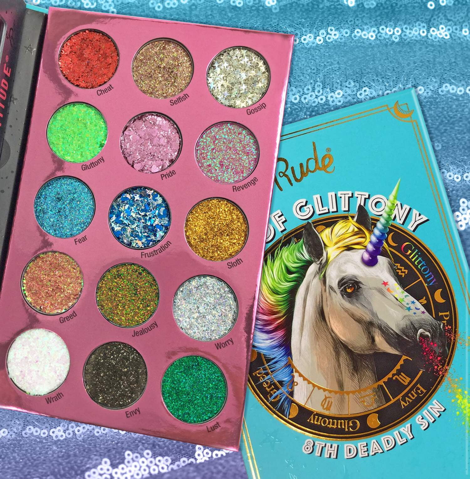 RUDE COSMETICS Sin of Glittony Glitter Palette