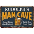 thumbnail image 1 of RUDOLPH'S Man Cave Gift Metal Sign Green Gift 12x18 112180012359, 1 of 1