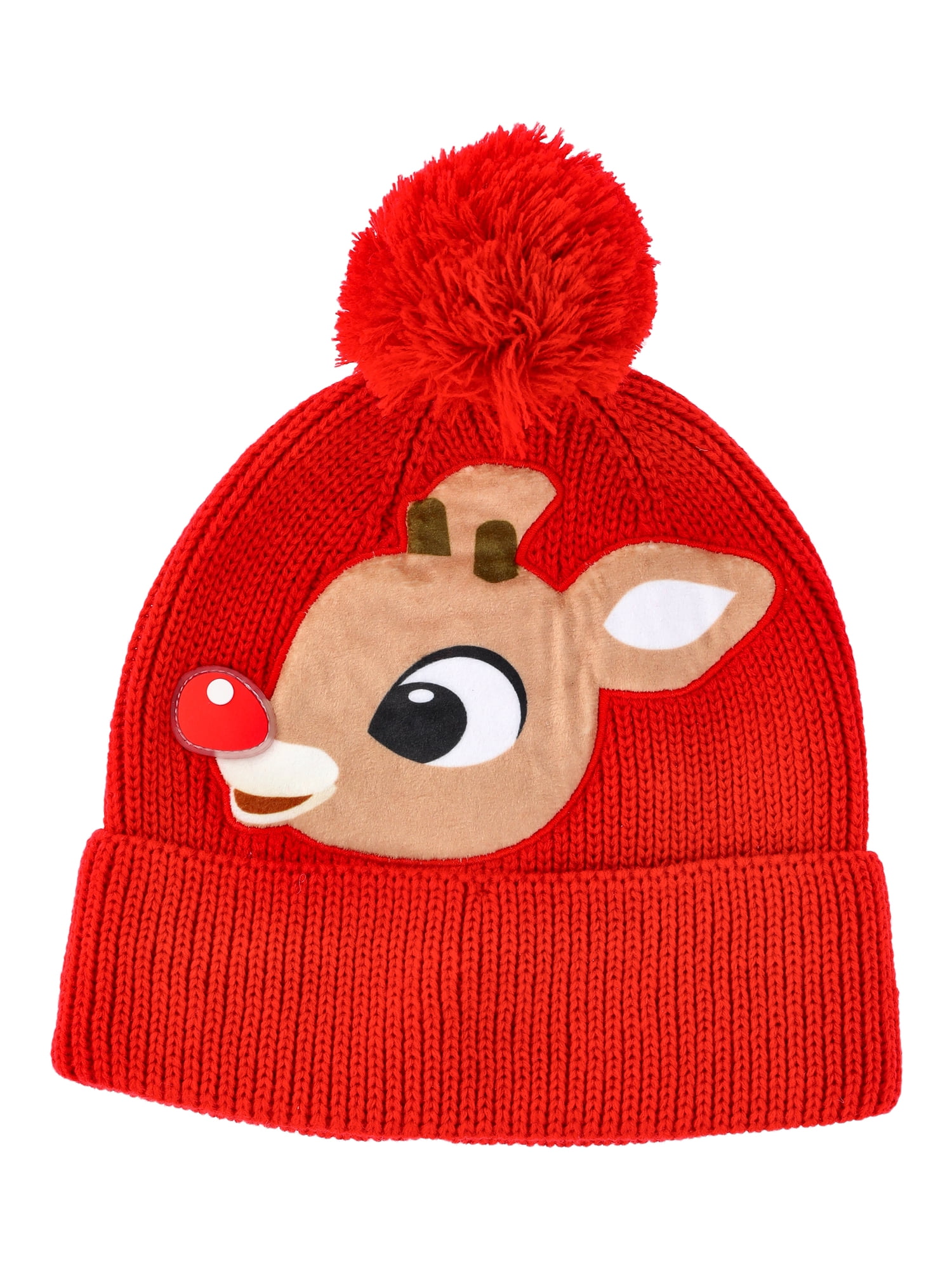 Rudolph the Red Nosed Reindeer Girls' Beanie Hat and Gloves Set, 2-Piece