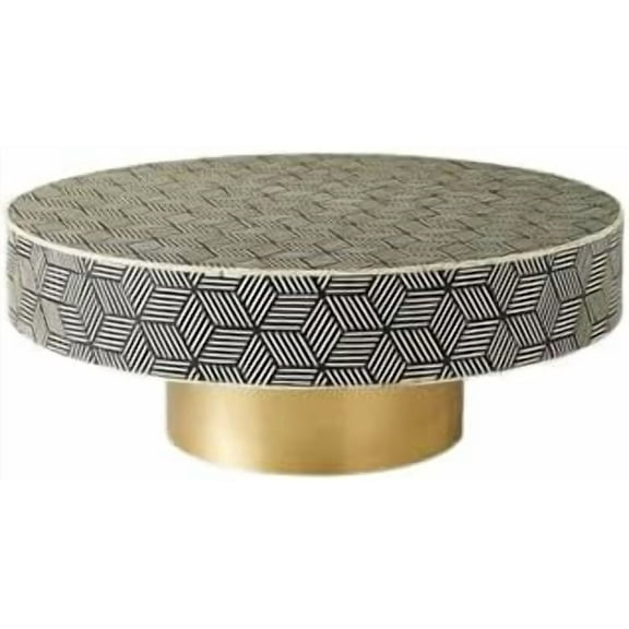 RUDRAKSHA CORPORATION Bone Inlay Coffee Table, Handcrafted Wooden Center Table with Intricate Floral Design for Living Room, Lounge, or Office Décor – Decorative & Functional Accent Furniture