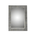 thumbnail image 1 of RUDRAKSHA CORPORATION Modern Rectangular Bone Inlay Mirror Frame, Black & Off-White Geometric Striped Art Deco Wall Mirror for Living Room or Entryway, 1 of 4