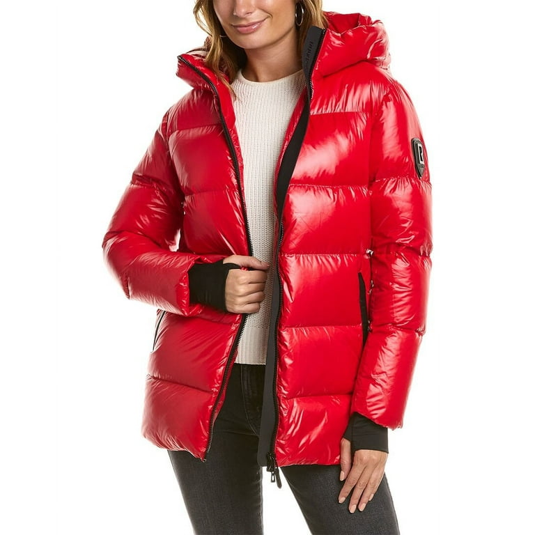 RUDSAK womens Avala Leather Trim Down Jacket S Red Walmart