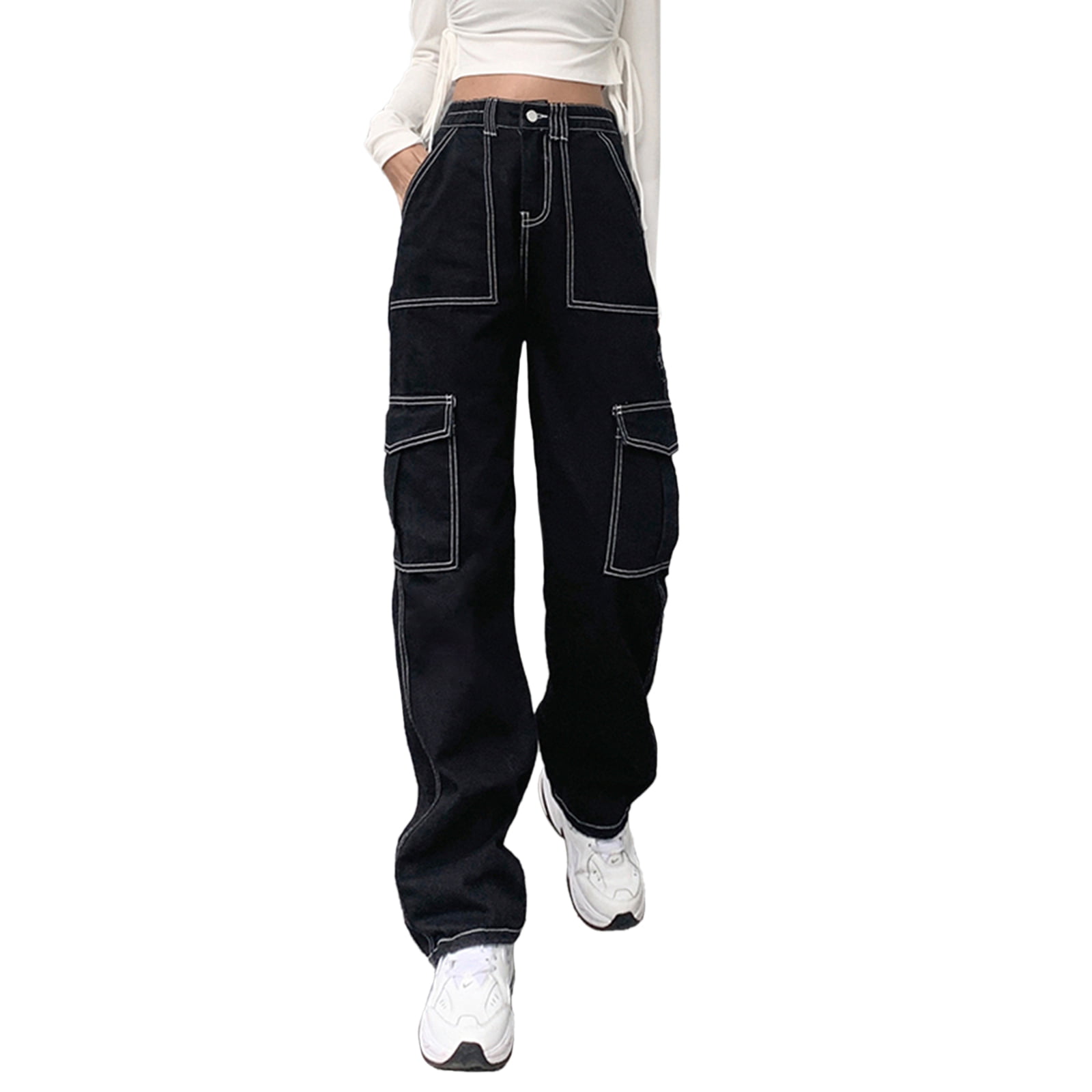 Vintage 90s Skylinewears Black Reverse Stitch Cargo Tripp NYC Style Black  Pants Size 40x34 - Etsy