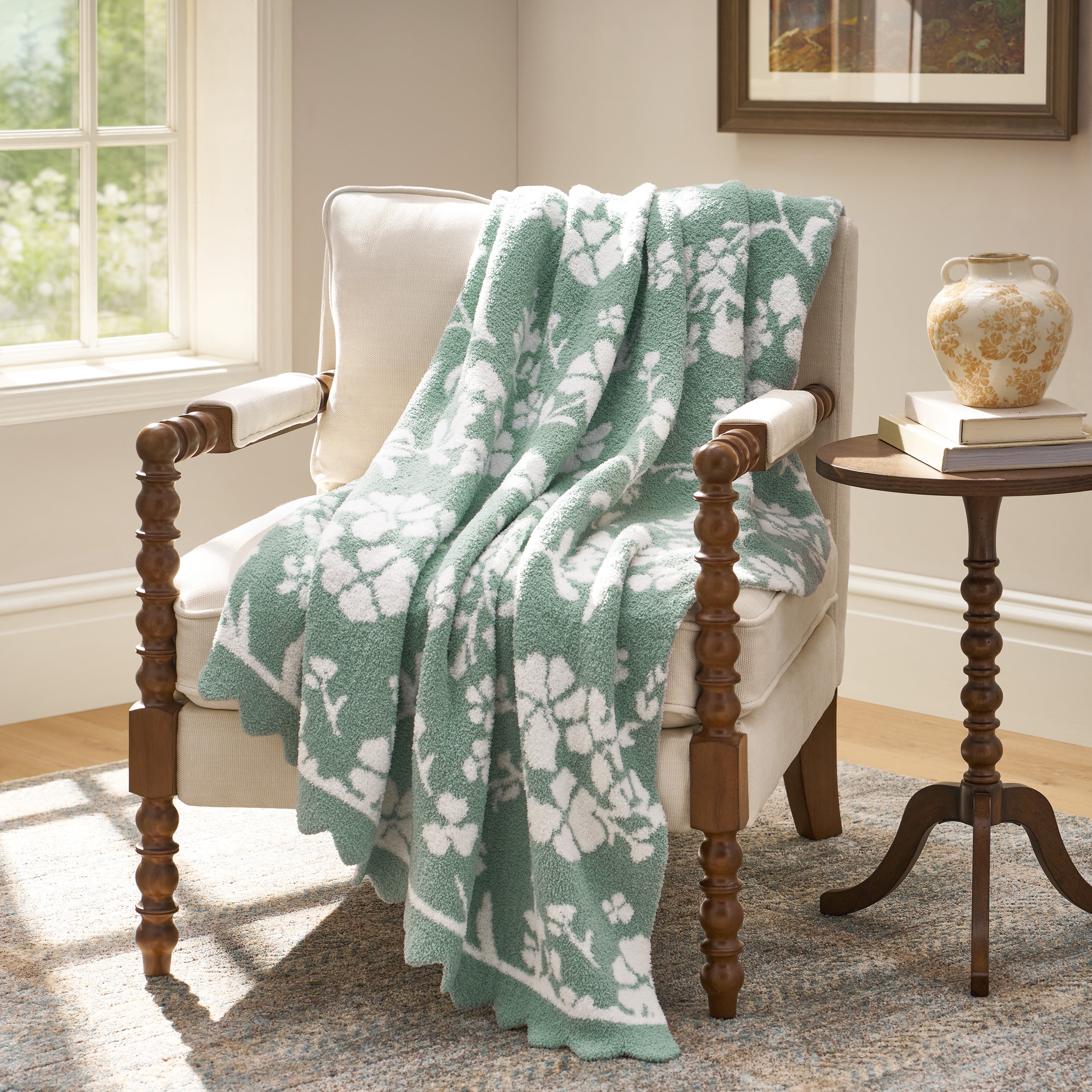 The Pioneer Woman Floral Cozy Knit Oversized Couch Throw Blanket