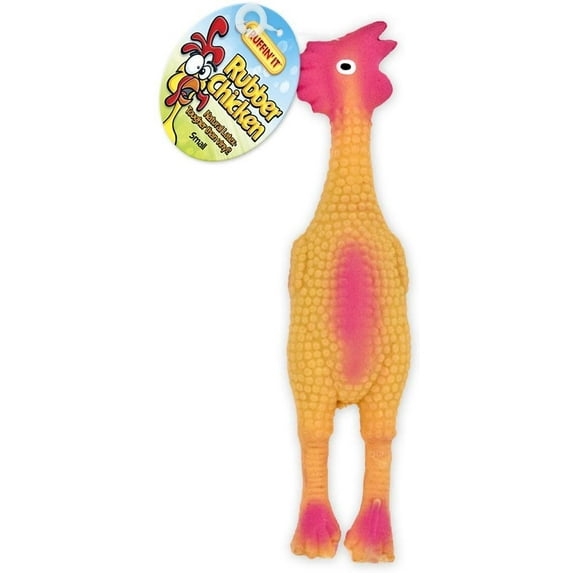 RUFFIN' IT Rubber Chicken Pet Toy, Small