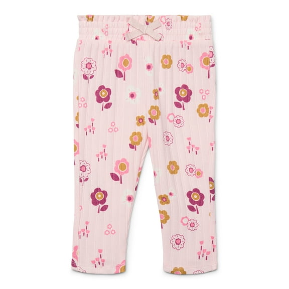 Garanimals Baby Girls Ruffle Waist Print Ribbed Leggings, Sizes 0M-24M