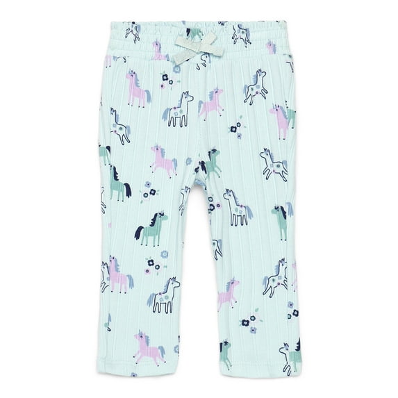 Garanimals Baby Girls Ruffle Waist Print Ribbed Leggings, Sizes 0M-24M