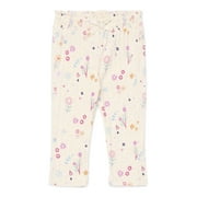Garanimals Baby Girls Ruffle Waist Print Ribbed Leggings, Sizes 0M-24M