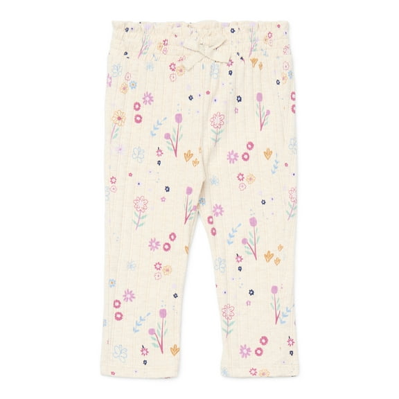 Garanimals Baby Girls Ruffle Waist Print Ribbed Leggings, Sizes 0M-24M