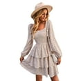 thumbnail image 1 of PRETTYGARDEN Women's Long Sleeve Ruffle Mini Dress, Sizes S-XXL, 1 of 6