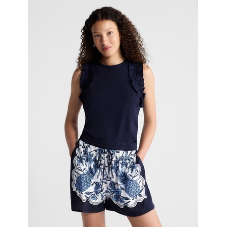 Free Assembly Women's Ruffle Mixy Tank, Sizes XS-XXL