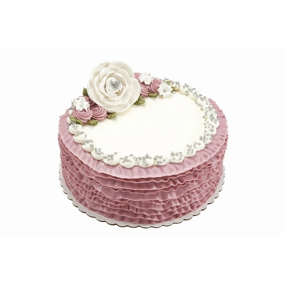 RUFFLES AND ROSES ROUND CAKE