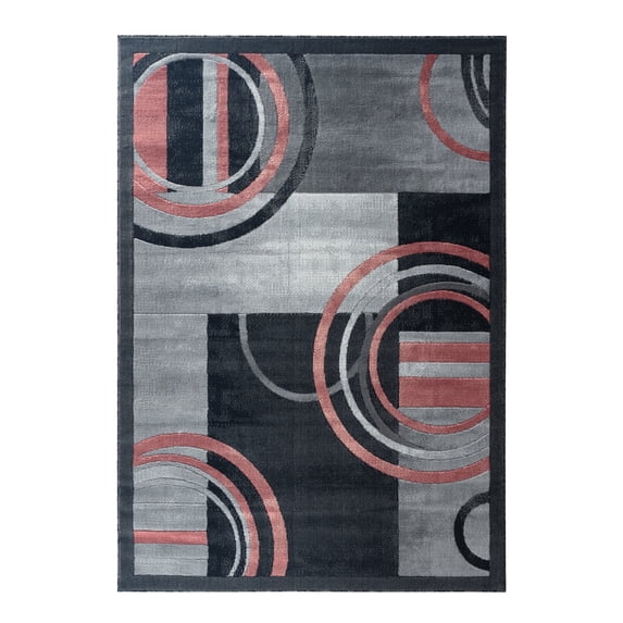 RUG AND DECOR Newport Collection Modern Abstract Design Area Rug D.Rose Grey Living Room Bed Room Carpet Alfombras para Sala