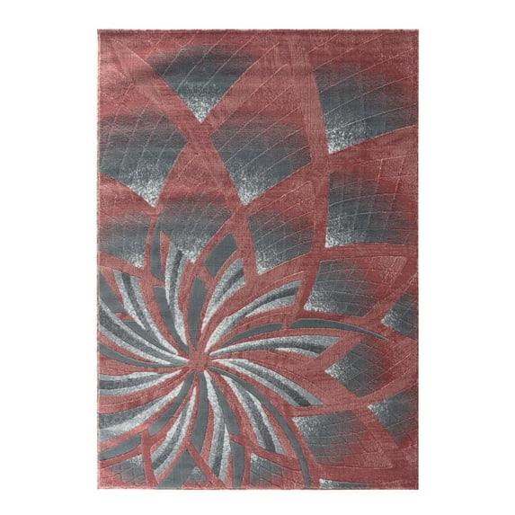 RUG AND DECOR Newport Collection Modern Abstract Geometric Design Area Rug D. Rose Grey Living Room Bed Room Carpet Alfombras para Sala