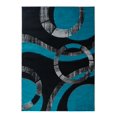 thumbnail image 1 of RUG AND DECOR Newport Collection Modern Abstract Geometric Design Area Rug Turquoise Black Grey Living Room Bed Room Carpet Alfombras para Sala, 1 of 4