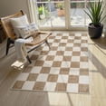 thumbnail image 1 of RUG ROBOT 3'x5' Area Rugs for Entryway, Washable Non-Slip Checkered Throw Rugs for Bedroom, Kitchen, Soft Low-Pile Classic Farmhouse Geometric Indoor Door Mat, 1 of 9