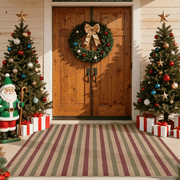 RUG ROBOT Modern Rainbow 3'x5' Rugs for Entryway, Washable Easy Jute Indoor Outdoor Area Rugs, Non Slip Farmhouse Throw Carpet for Living Room Bedroom Deck Dining Room