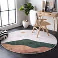 thumbnail image 1 of RUG ROBOT 4ft Round Rugs, Modern Area Rug for Living Room, Non-Slip Washable Rug with Nature Inspired Design for Bedroom, Dining Room, Stylish Indoor Circular Abstract Rug Home Decor, Gray, 1 of 5