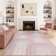 thumbnail image 1 of RUG ROBOT 6'x9' Abstract Area Rugs for Living Room, Non Slip Washable Rugs for Bedroom, Dining Room, Boho Mid Century Modern Colored Indoor Abstract Rainbow Carpet, Pink, 1 of 9