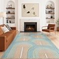 thumbnail image 1 of RUG ROBOT 6'x9' Abstract Area Rugs for Living Room, Non Slip Washable Rugs for Bedroom, Dining Room, Boho Mid Century Modern Colored Indoor Abstract Rainbow Carpet, Orange/Green, 1 of 8