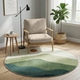 thumbnail image 1 of RUG ROBOT 4ft Round Rugs, Modern Area Rug for Living Room, Non-Slip Washable Rug with Nature Inspired Design for Bedroom, Dining Room, Stylish Indoor Circular Abstract Rug Home Decor, Green, 1 of 12