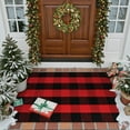 thumbnail image 1 of RUG ROBOT Christmas Buffalo Plaid Area Rugs for Entryway 3x5, Cotton Indoor Outdoor Front Door Mat,Washable Checkered Farmhouse Kitchen Red and Black Xmas decor Rugs, 1 of 8
