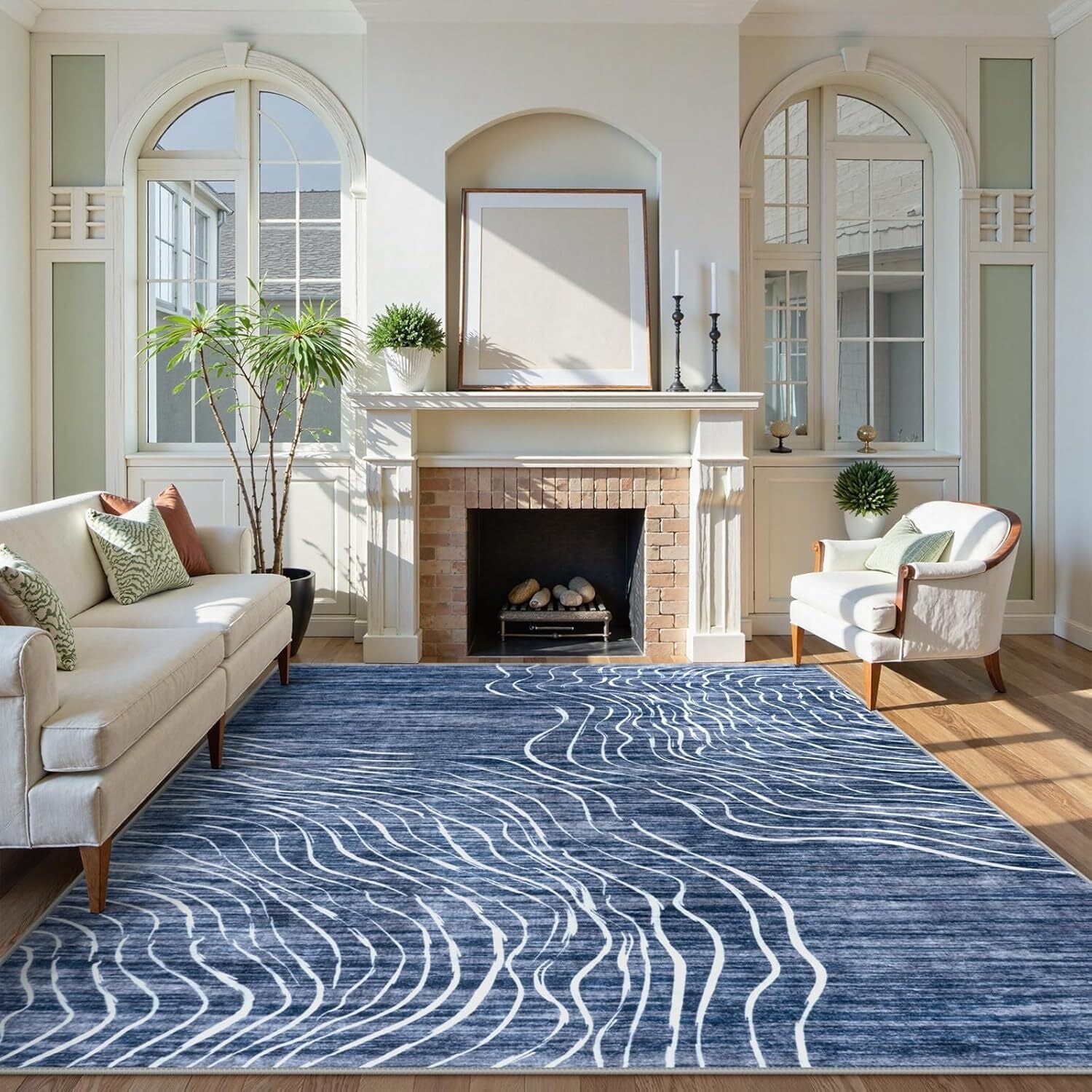 RUG ROBOT 8'x10' Large Area Rugs for Living Room, Non-Slip Washable ...