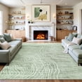 thumbnail image 1 of RUG ROBOT 8'x10' Large Area Rugs for Living Room, Non-Slip Washable Green Bedroom Rug, Soft Modern Wave Striped Accent Carpet for Dining Room Kitchen, Green, 1 of 9