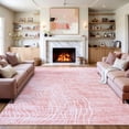 thumbnail image 1 of RUG ROBOT 8'x10' Abstract Large Area Rugs for Living Room, Soft Washable Pink Rugs for Bedroom, Non-Slip Modern Wave Striped Accent Carpet for Dining Room Kitchen, Pink, 1 of 9