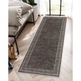 thumbnail image 1 of RUG ROBOT Modern Bordered Kitchen Runner Rugs Non Skid Washable, 2x6 Rug Runners for Hallways Non Slip Ultra-Thin Carpet for Entryway Laundry Room Bedroom (2x6ft,Brown), 1 of 6