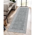 thumbnail image 1 of RUG ROBOT Modern Bordered Kitchen Runner Rugs Non Skid Washable, 2x6 Runners for Hallways Non Slip Ultra-Thin Hallway Rug, No Shedding Soft Carpet for Entryway Laundry Room Bedroom (2x6ft,Grey), 1 of 6