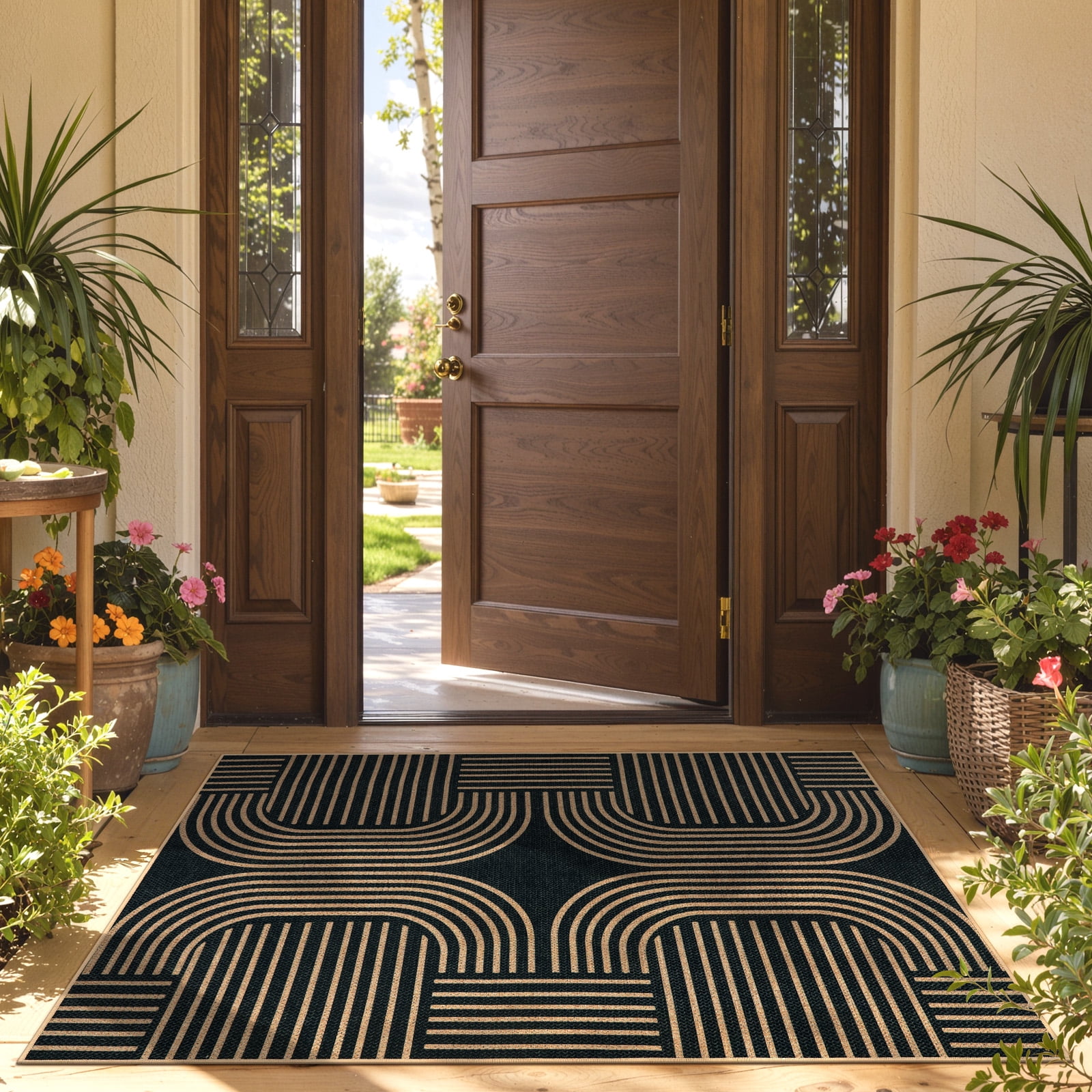 Home Rug Design RUG ROBOT Modern Geometric 3'x5' Rugs for Living Room, Washable Easy ...