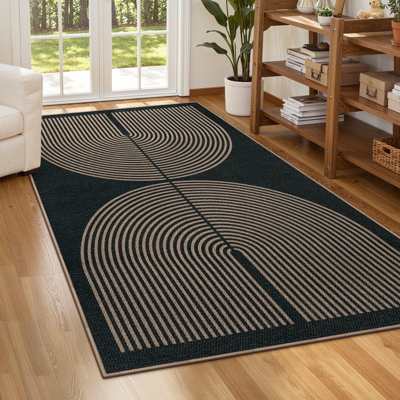 RUG ROBOT Modern Rainbow 4'x6' Area Rugs for Living Room, Washable Easy ...