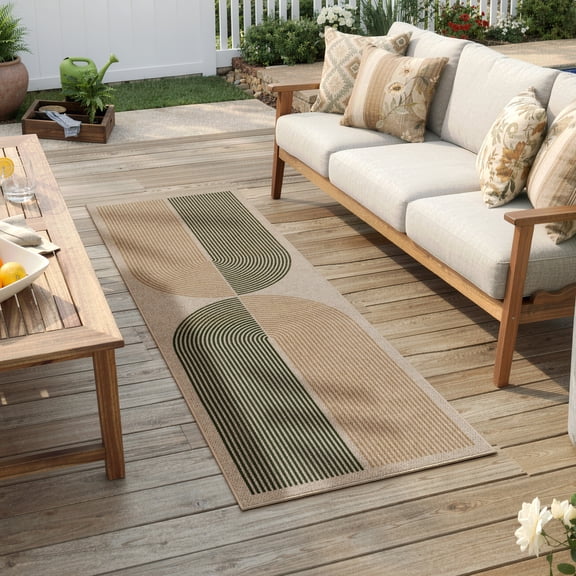 RUG ROBOT 2'x6' Runner Rugs for Hallway, Non Slip Washable Easy Jute Rug, Farmhouse Indoor Outdoor Rug for Entryway, Kitchen, Bedroom, Patio and Laundry Room, Rainbow 1