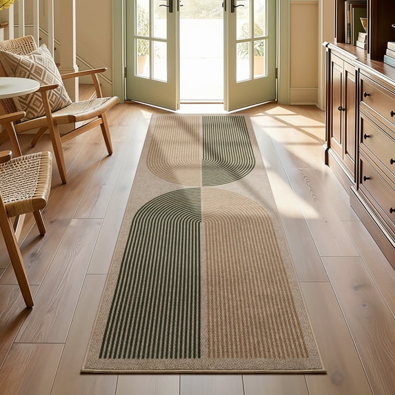 RUG ROBOT 2'x6' Easy Jute Rug, Washable Non Slip Kitchen Runner rug, Farmhouse Indoor Outdoor Rug for Entryway, Kitchen, Bedroom, Patio and Laundry Room, Rainbow 1