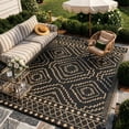 thumbnail image 1 of RUG ROBOT 8'x10' Waterproof Outdoor Rug, Reversible Plastic Straw Outside Rug for Backyard, Patio, Moroccan Indoor Outdoor Rug for Camping, Garden, Balcony, Camping & RV, Black/Brown, 1 of 11