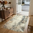 thumbnail image 1 of RUG ROBOT 3'x5' Area Rugs for Entryway, Non-Slip Washable Throw Rug, Indoor Soft Modern Abstract Distressed Door Mat for Bedroom, Dining Room, Balcony, Terrace, Terracotta/Blue, 1 of 10
