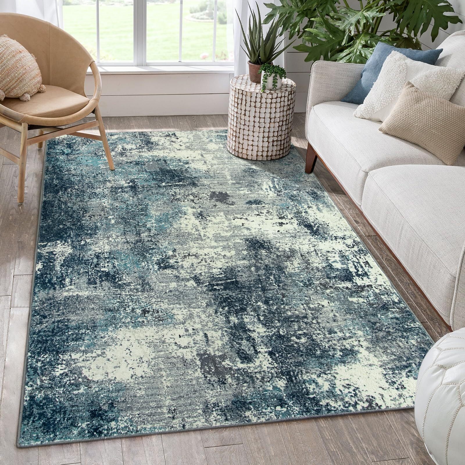 RUG ROBOT Abstract 5'x7' Area Rugs for Living Room, Washable Bedroom ...