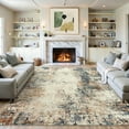 thumbnail image 1 of RUG ROBOT 8'x10' Area Rugs for Living Room, Non-Slip Washable Rug, Indoor Soft Modern Abstract Distressed Accent Carpet for Bedroom, Dining Room, Kitchen, Home Office, Terracotta/Blue, 1 of 10