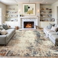 thumbnail image 1 of RUG ROBOT 8'x10' Area Rugs for Living Room, Non-Slip Washable Rug, Indoor Soft Modern Abstract Distressed Accent Carpet for Bedroom, Dining Room, Kitchen, Home Office, Terracotta/Blue, 1 of 8